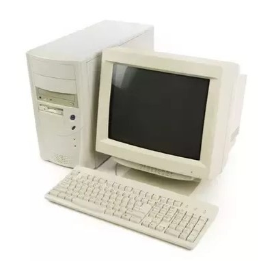 a retro model of a blocky 2000s computer